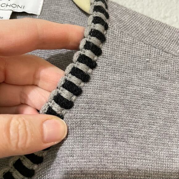 Magaschoni Grey Open Front Long Line Cardigan Sweater Duster Womens M Coatigan - Picture 7 of 8